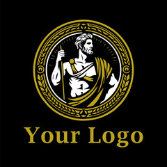 Roman God illustration logo vector