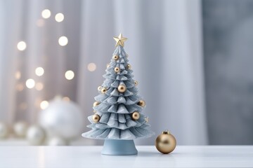 golden and white christmas tree decoration AI generated