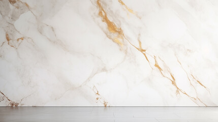 Fototapeta premium Marble, Room interior empty space background mock up, sunlight and shadows room walls and blank parquet floor