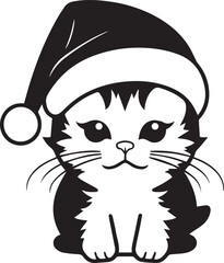 cute cat with santa hat