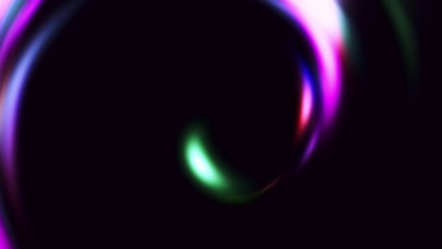 violett grünlich leuchtende Spirale, LED, Lichtschein, Verlauf, unschärfe, fokus
