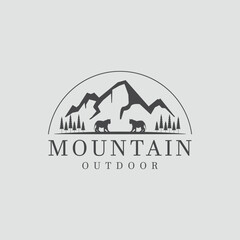Fototapeta na wymiar vector mountain vintage logo minimalist illustration graphic design icon template