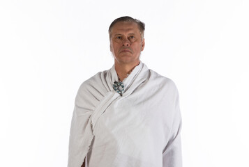 portrait of an ancient Roman Emperor in a white tunic
