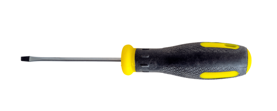 tourne vis plat sur fond transparent