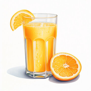 A glass of orange juice, AI Generated