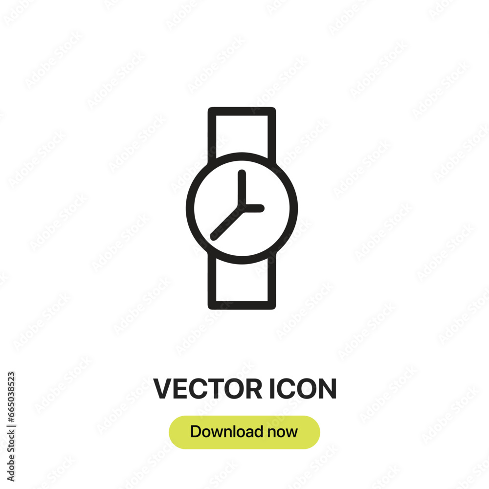 Aufkleber wristwatch icon vector. linear-style sign for mobile concept and web design. wristwatch symbol illus