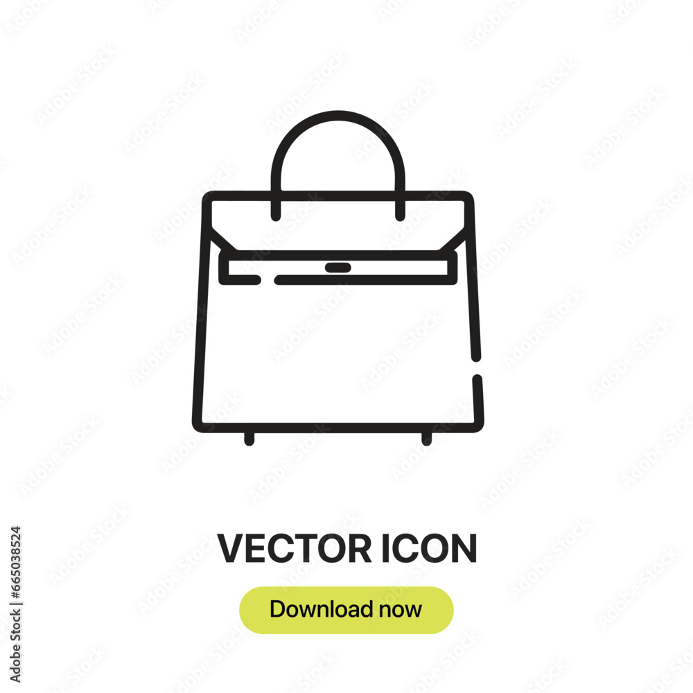 Fototapete hand bag icon vector. linear-style sign for mobile concept and web design. hand bag symbol illustrat