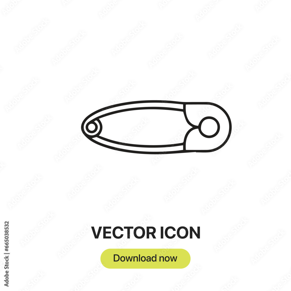 Poster safety pin icon vector. linear-style sign for mobile concept and web design. safety pin symbol illus
