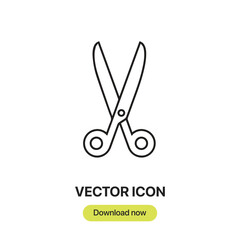 Fototapeta premium Scissor icon vector. Linear-style sign for mobile concept and web design. Scissor symbol illustration. Pixel vector graphics - Vector.