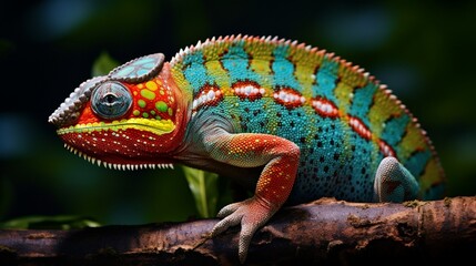 chameleon on a branch generated by AI