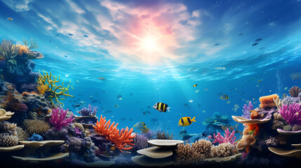 A colorful underwater coral reef
