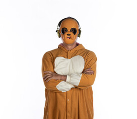 funny man in a dog costume