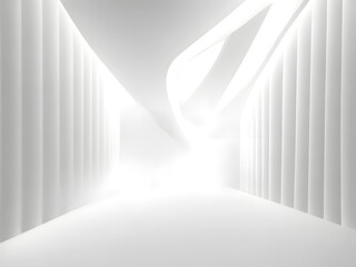 3D White Light Interior Abstract Background