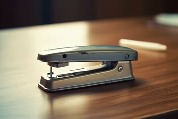 stapler on table. Generative AI - obrazy, fototapety, plakaty