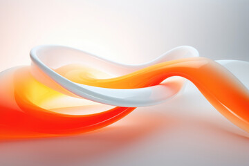 Arrière plan clair avec un flux graphique abstrait orange et blanc en mouvement