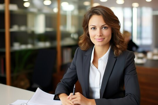  business woman lawyer, tax accountant manager holding paper documents checking bills, doing sales invoice accounting, reading legal contract or bank statement sitting at desk