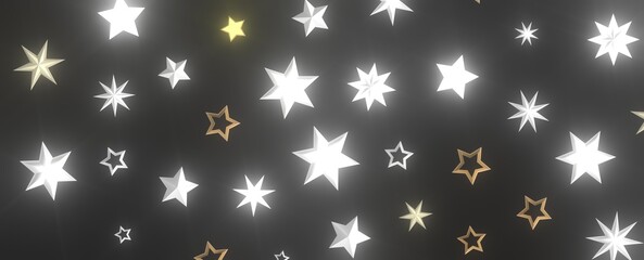 Descendant Christmas Constellations: Mind-Blowing 3D Illustration of Falling Festive Star Patterns