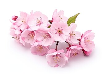 Sakura flowers isolated on white background.