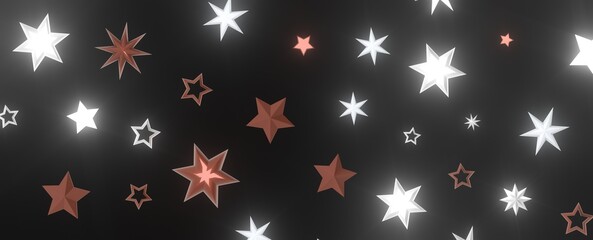 Starlit Christmas Shower: Mesmeric 3D Illustration Depicting Descending Holiday Star Particles