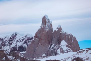 No drill roller blinds Cerro Torre snow covered mountains, Patagonia, Argentina, cerro torre