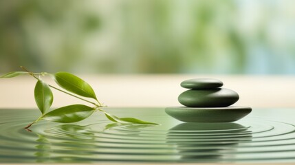 Obraz na płótnie Canvas Tranquil Zen Stones with Water Reflection