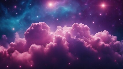 Obraz na płótnie Canvas stars and clouds _A deep space gems background with a mix of colors and shapes. The image shows a large cloud of gas 