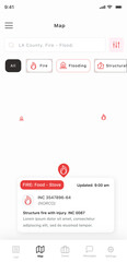  Fire, Car, Earthquake and Flooding Accident and Emergency Services Mobile App UI Kit Template