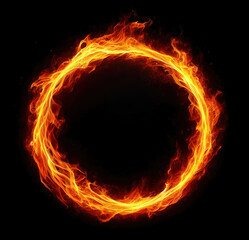 Ring of fire isolated on a black background.