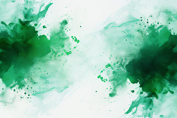 emerald and white watercolor grunge splash