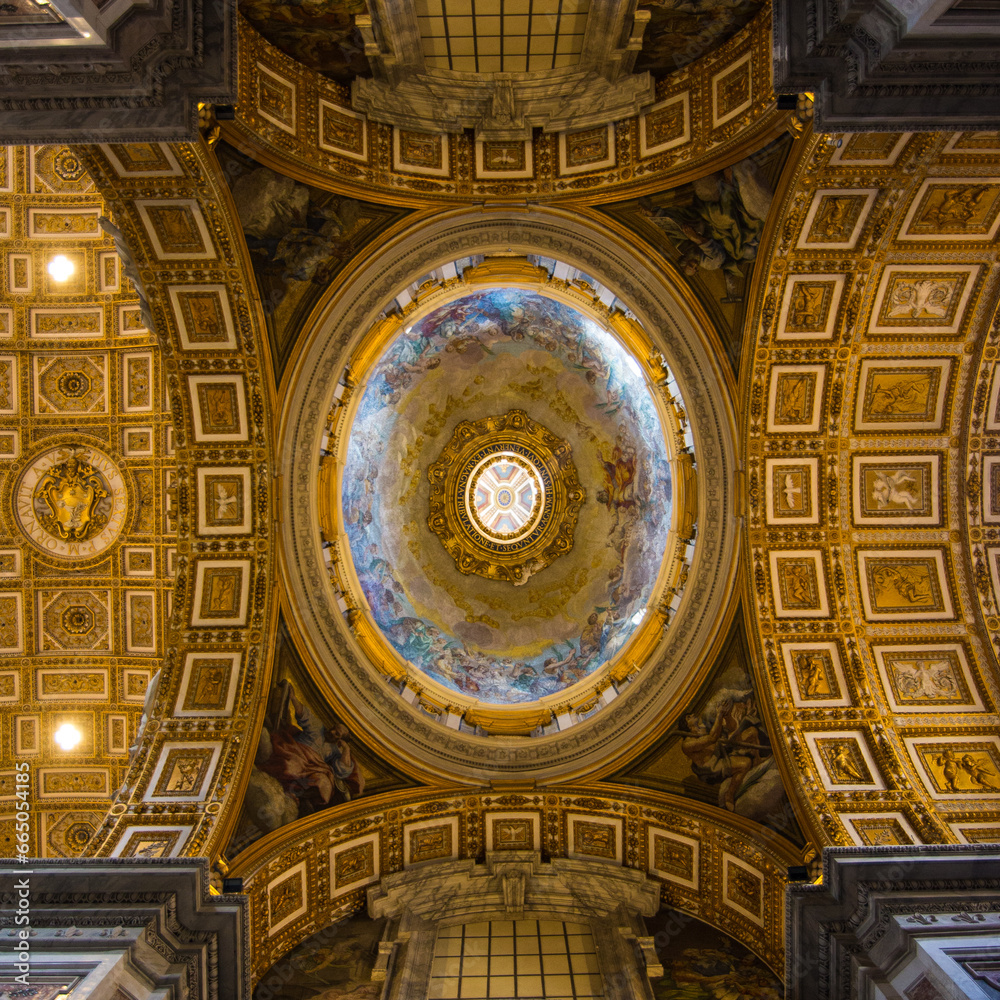 Wall mural dome of church in rome.