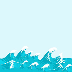 Fototapeta na wymiar Blue Ocean Wave Illustration