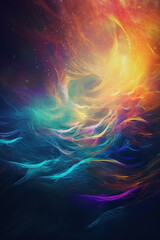 Abstract background with psychic waves in rainbow colors