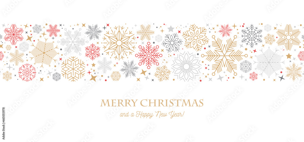 Canvas Prints christmas card with snowflake border vector illustration