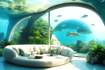 modern futuristic interior design 