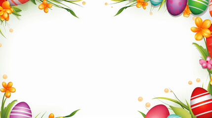 Obraz na płótnie Canvas Colorful spring Easter background with copy space