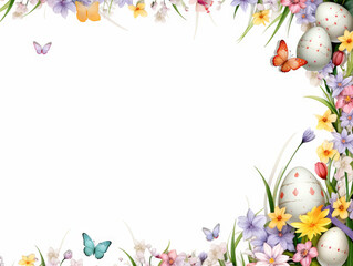 Naklejka na ściany i meble Colorful spring Easter background with copy space