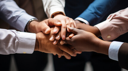 Business hands joined together teamwork