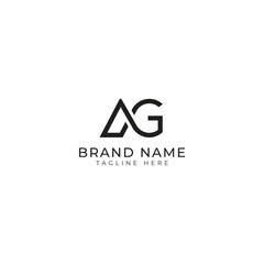 AG Letter Logo Design with Creative Modern Trendy Typography