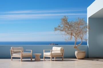 The minimalist balcony by the ocean.