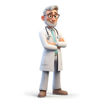 Doctor cartoon 3d isolated on white