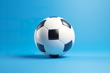 Fototapeta na wymiar soccer ball on light blue background.