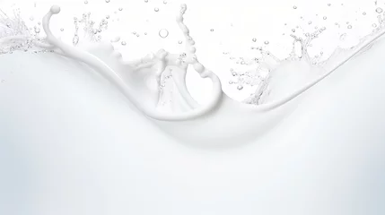 Wandcirkels aluminium pouring milk splash isolated on white background © Kowit