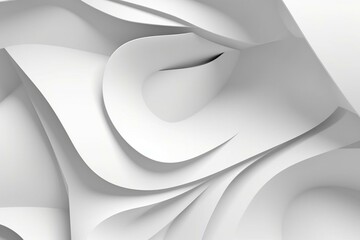 White minimalist wallpaper with abstract geometrical background and concave surface. Generative AI