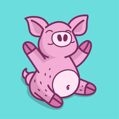 Obraz na płótnie Canvas Tender Baby Pig happy