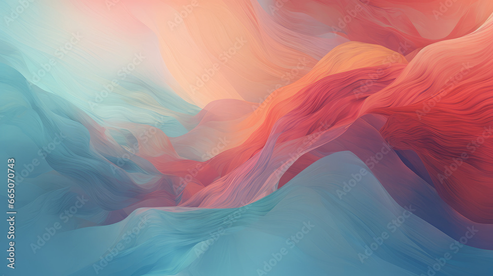 Poster Abstract Vibrant Colorful Gradient Fluid Flow Wave Background extreme closeup. Generative AI.