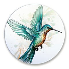 Fototapeta premium Hummingbird clipart on white background.