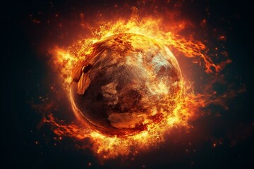 Flaming Earth. Generative AI