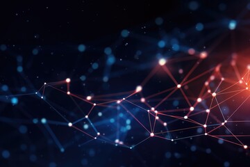 An abstract design with vibrant blue and orange colors and geometric patterns