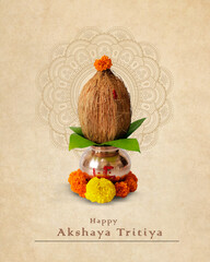 Happy Akshaya Tritiya, Happy laxmi pujan Indian festival akshaya tritiya concept