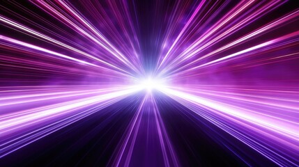 Abstract futuristic background with pink blue glowing neon moving high speed lines and bokeh lights.
